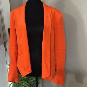 REBECCA MINKOFF orange silk short blazer Women’s size 4